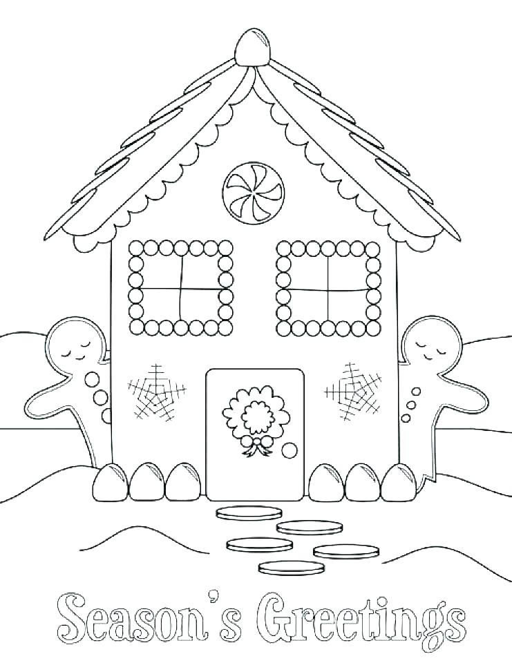 741x960 Gingerbread House Coloring Page Icontent