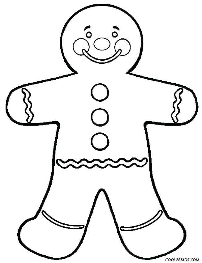 653x850 Blank Gingerbread Man Coloring Page