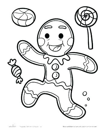 350x440 Coloring Pages Gingerbread Man Ginger Bread Man Coloring Page