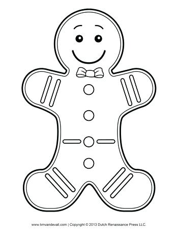 350x453 Gingerbread Man Color Page Gingerbread Man Coloring Page