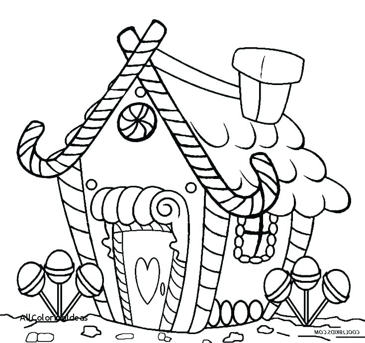 734x690 Gingerbread House Coloring Page Gingerbread House Color Page