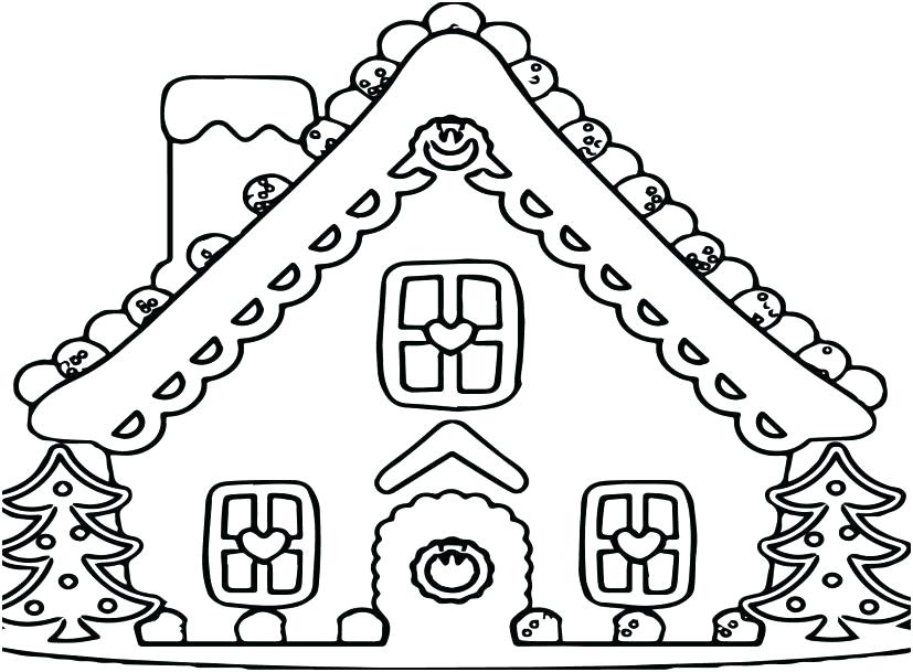 827x609 Gingerbread Man Coloring Pages Printable House For Kids