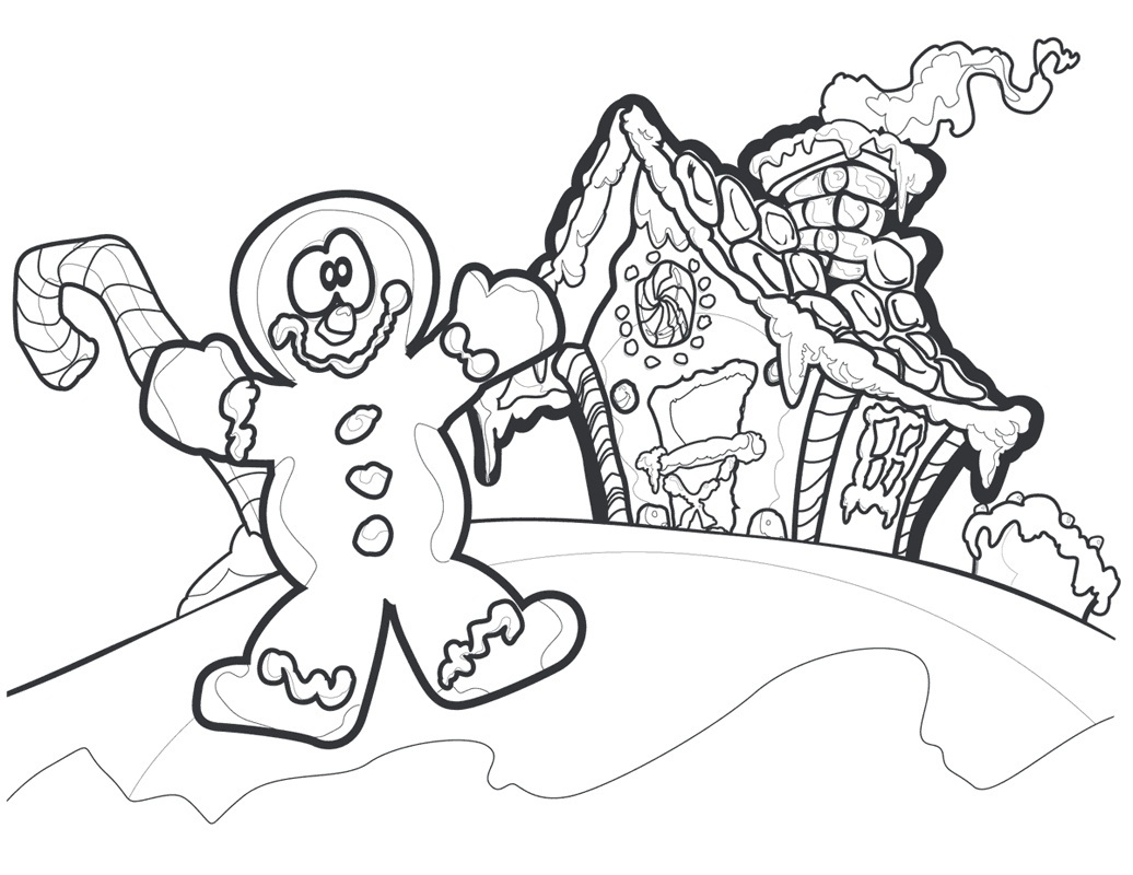 1036x800 Gingerbread Man Coloring Pages And His House