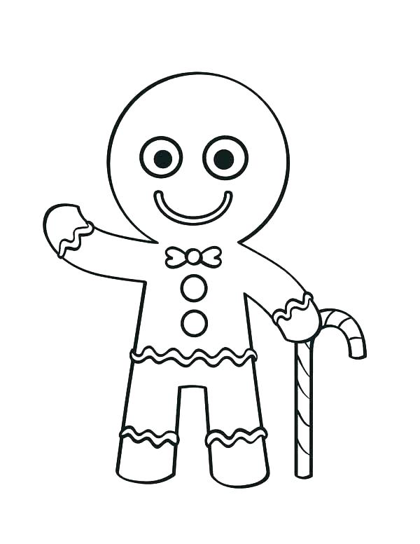 600x776 Coloring Pages Gingerbread Man Gingerbread Man Coloring Pages