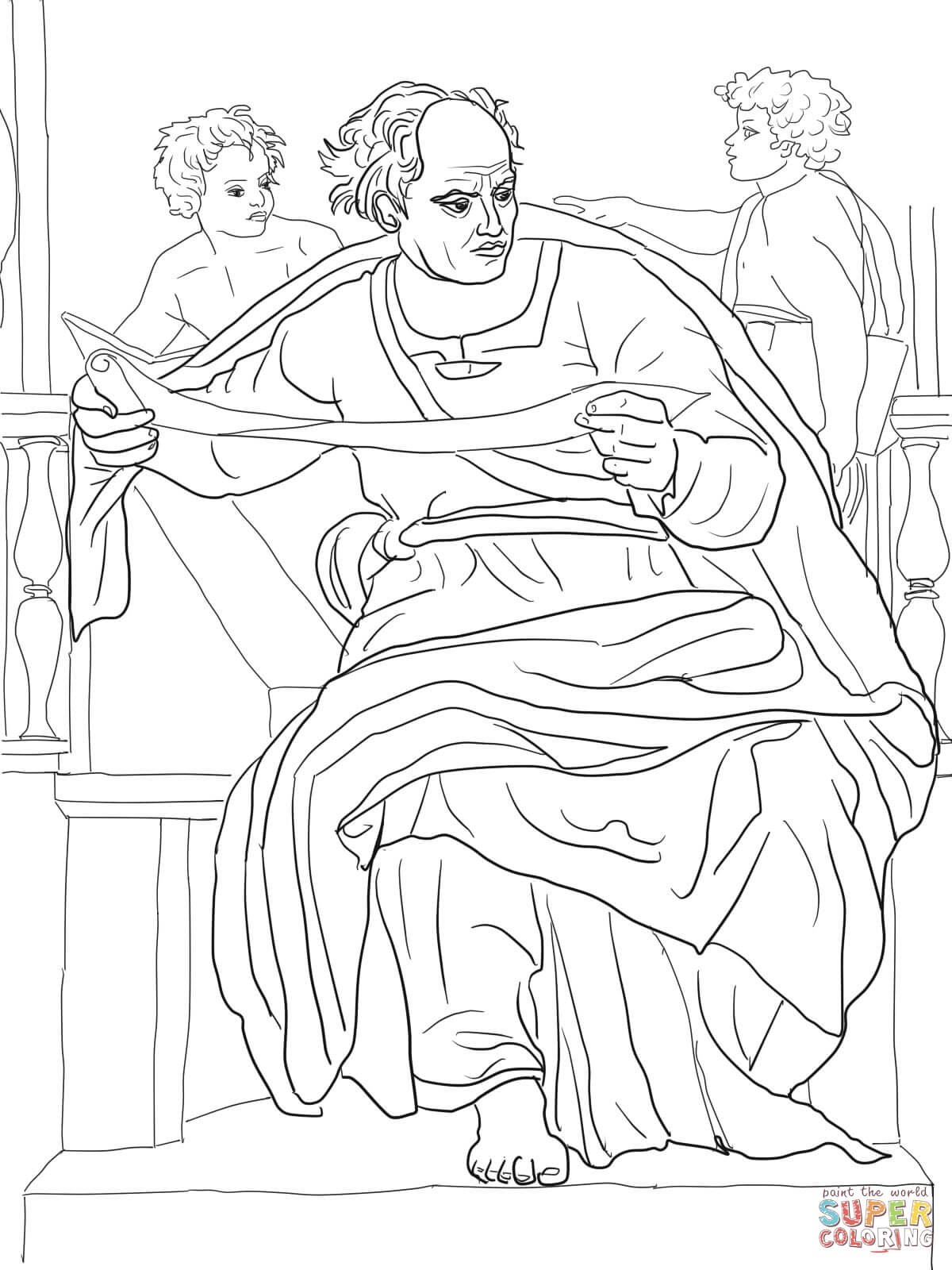 1200x1600 Coloringpages David Michelangelo Sistine Chapel Coloring Page