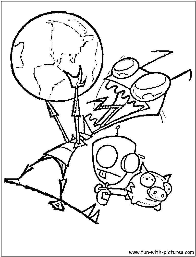 800x1050 Invader Zim Gir Coloring Page Nickelodeon Coloring Pages