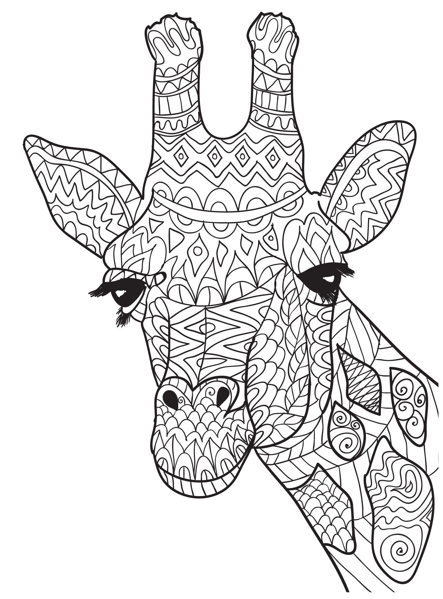 1541x2083 New Giraffe Mandala Coloring Pages