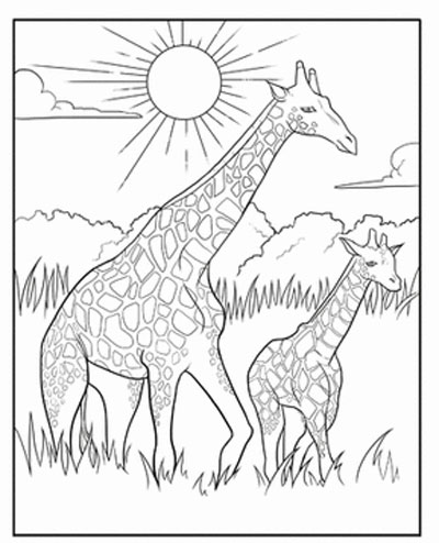 400x494 Printable Giraffe Coloring Pages For Free Download