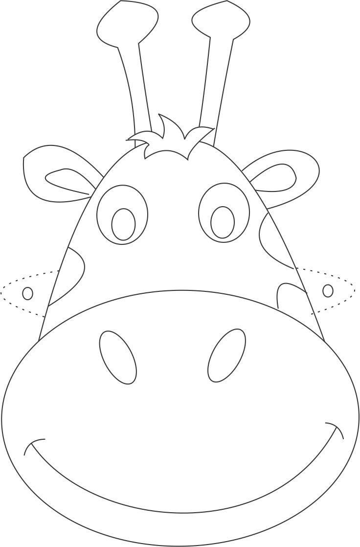736x1117 Giraffe Mask Printable Coloring Page For Kids