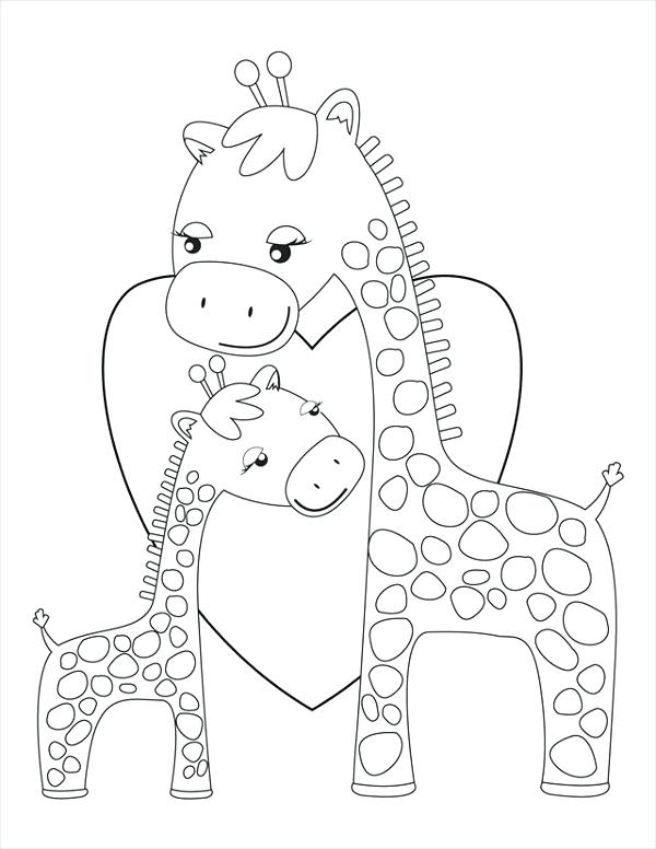 600x776 Printable Baby Giraffe Coloring Pages