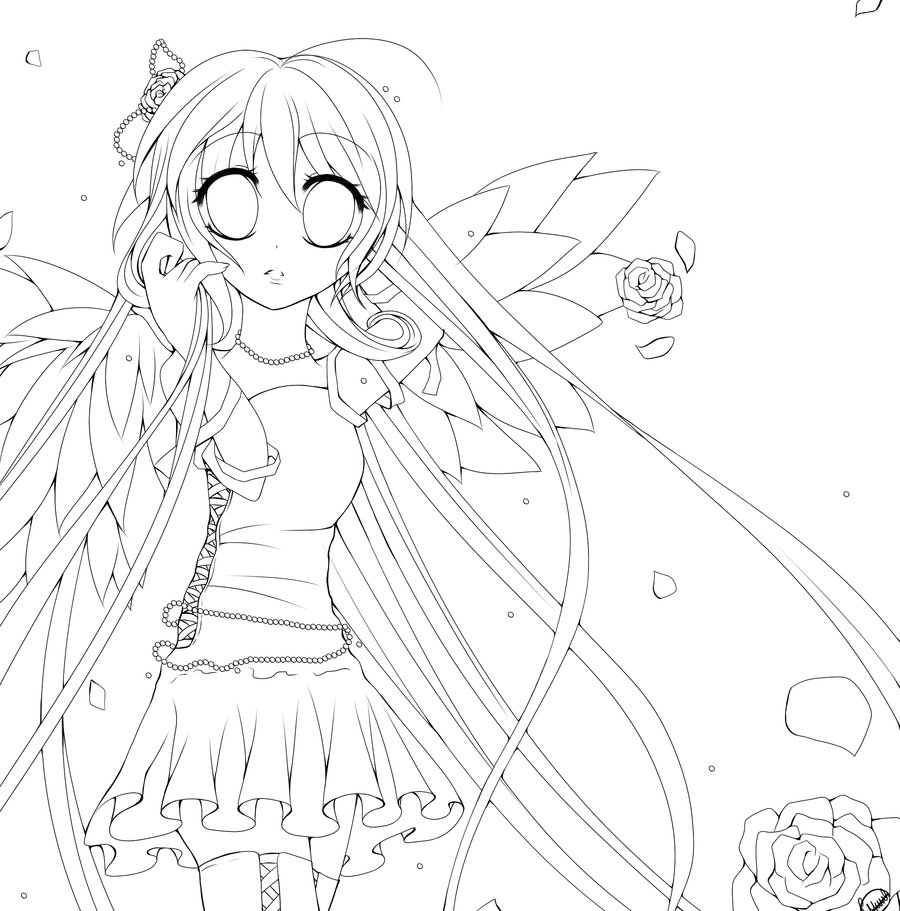 900x911 Anime Angel Coloring Pages Cartoon Download