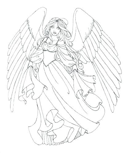 416x500 Christmas Angel Coloring Page The Girl Angel Coloring Page