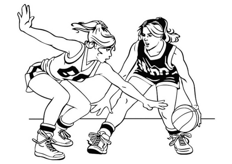 800x566 Girl Basketball Player Drawing