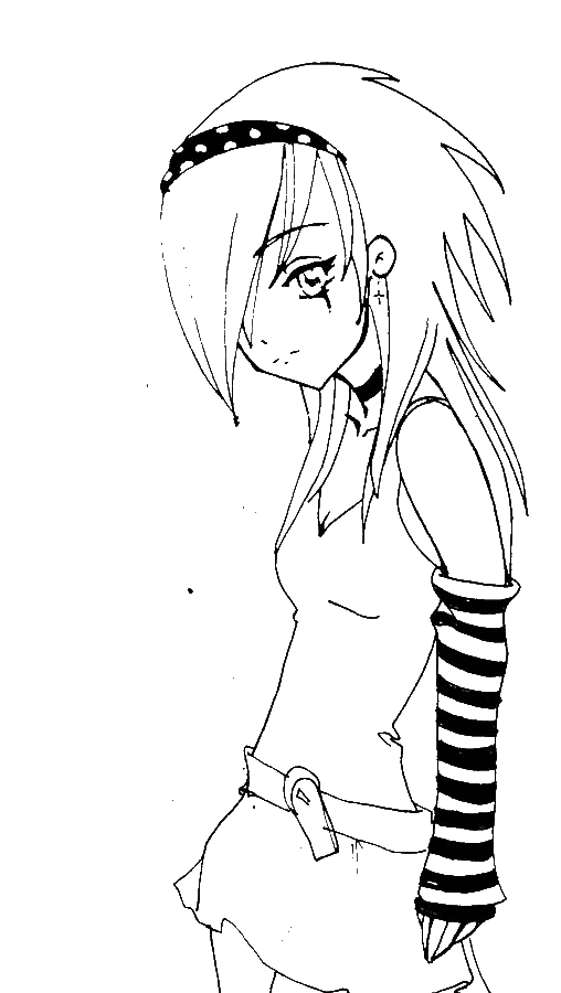 508x900 Anime Girl Coloring Page Full Body Download
