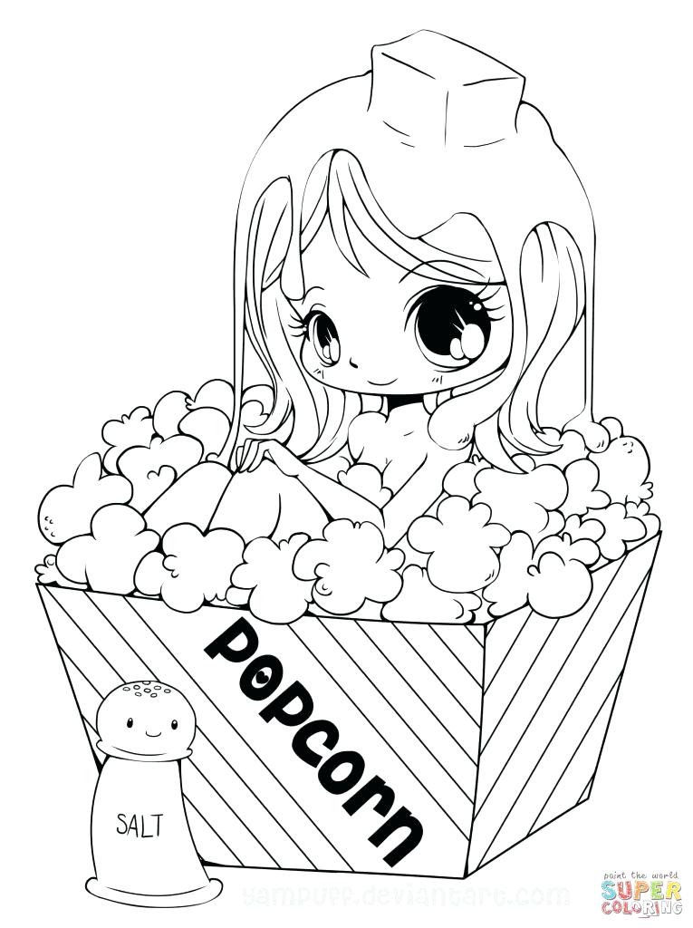 765x1024 Cartoon Girl Coloring Pages Popcorn Girl Coloring Page Cartoon