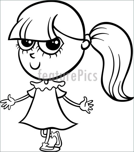 440x500 Girl Cartoon Coloring Pages Children Cute Girl Cartoon Coloring