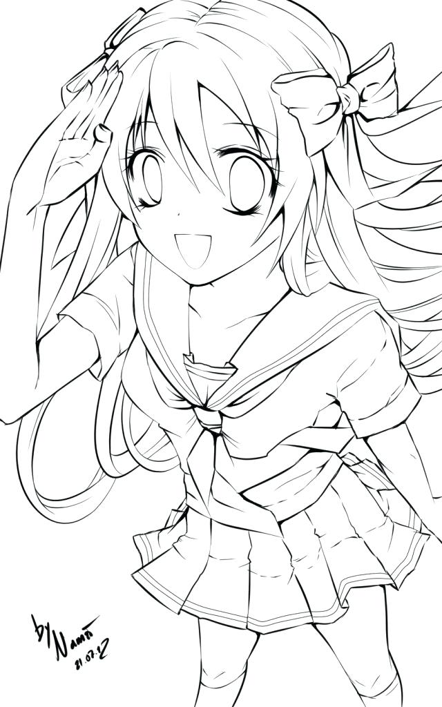 640x1024 Cartoon Girl Coloring Pages Anime Girl Cartoon Coloring Pages Girl