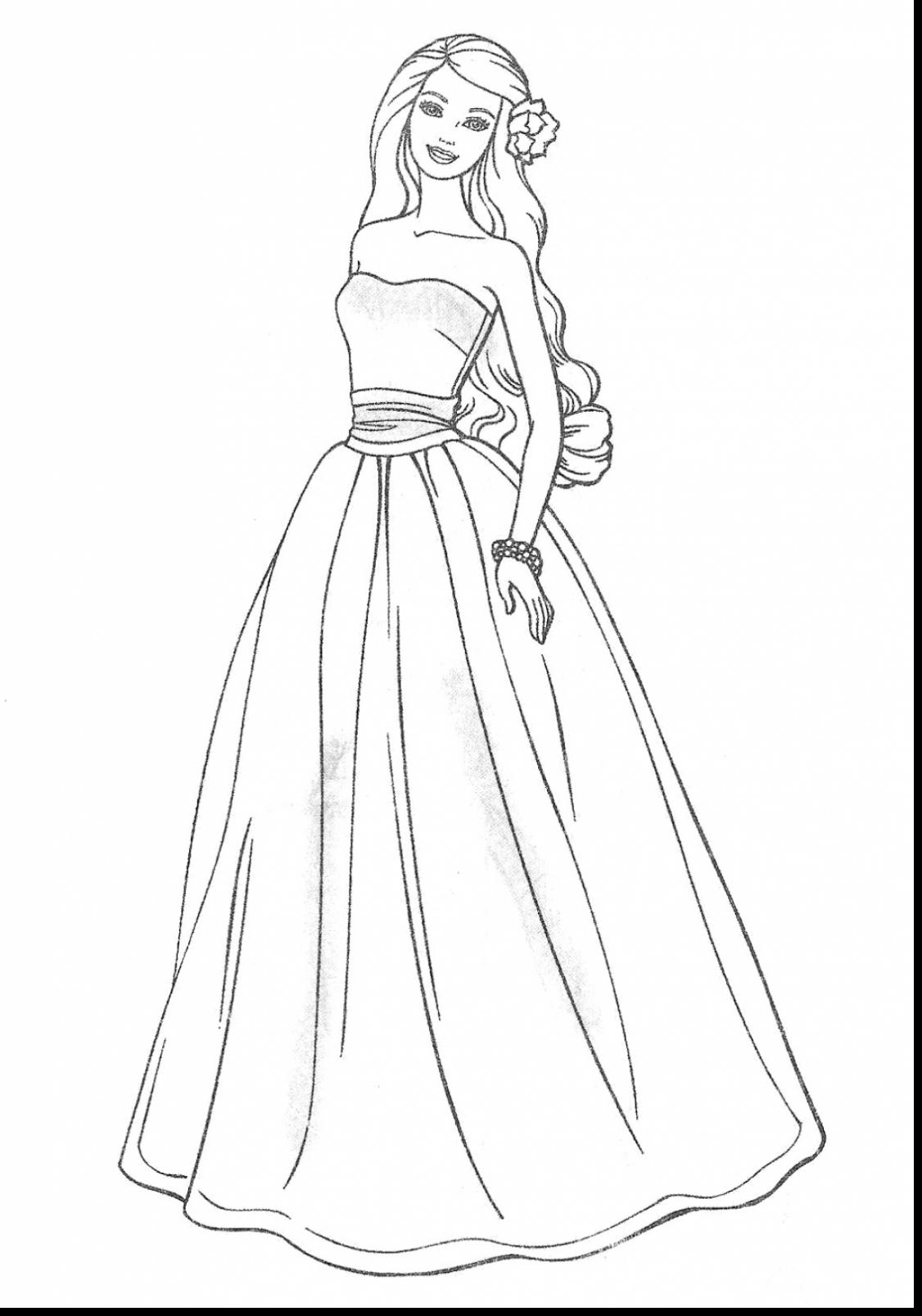 1126x1607 Beautiful Dress Coloring Page For Girls Womanmatecom, Beautiful
