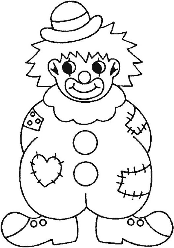 600x858 Clown Wearing Raggery Clothes Coloring Page Color Luna