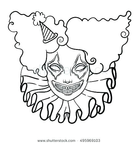 450x470 Clowns Coloring Pages Scary Clown Coloring Pages Scary Clown