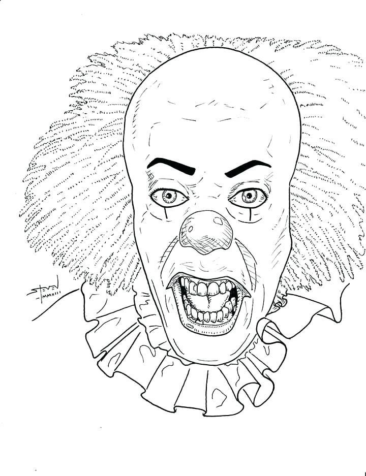 720x937 Clown Coloring Pages Full Size Of Coloring Horror Coloring Pages