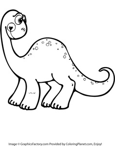 237x300 Free Cute Dinosaur Coloring Page From Coloring