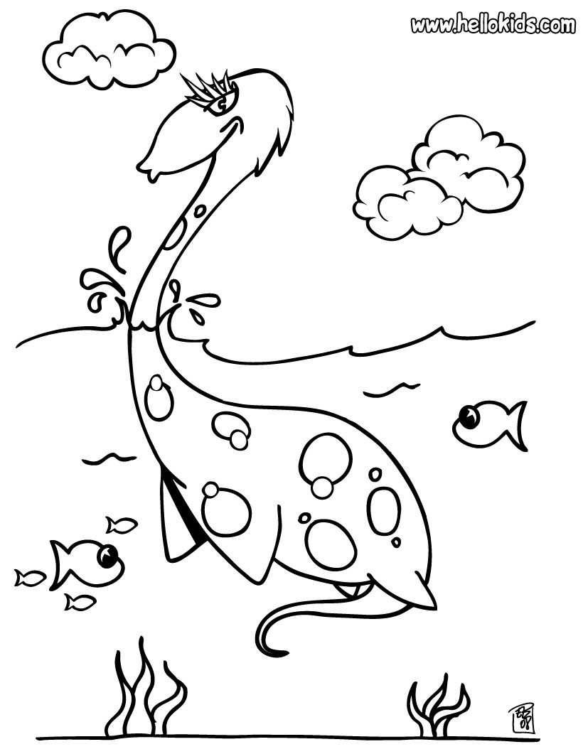 820x1061 Water Dinosaur Coloring Pages