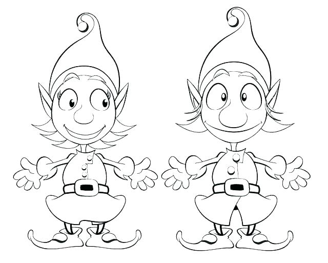 640x513 Elf Coloring Page Girl Elf The Shelf Coloring Pages Color Bros