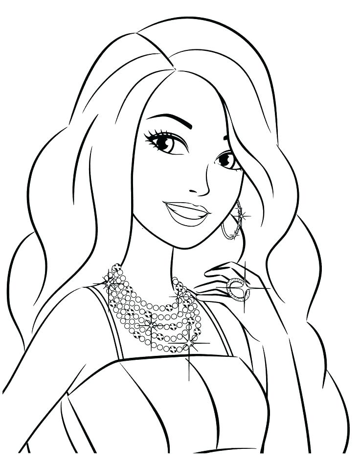736x952 Girl Face Coloring Page Barbie Coloring Pages For Girls To Print
