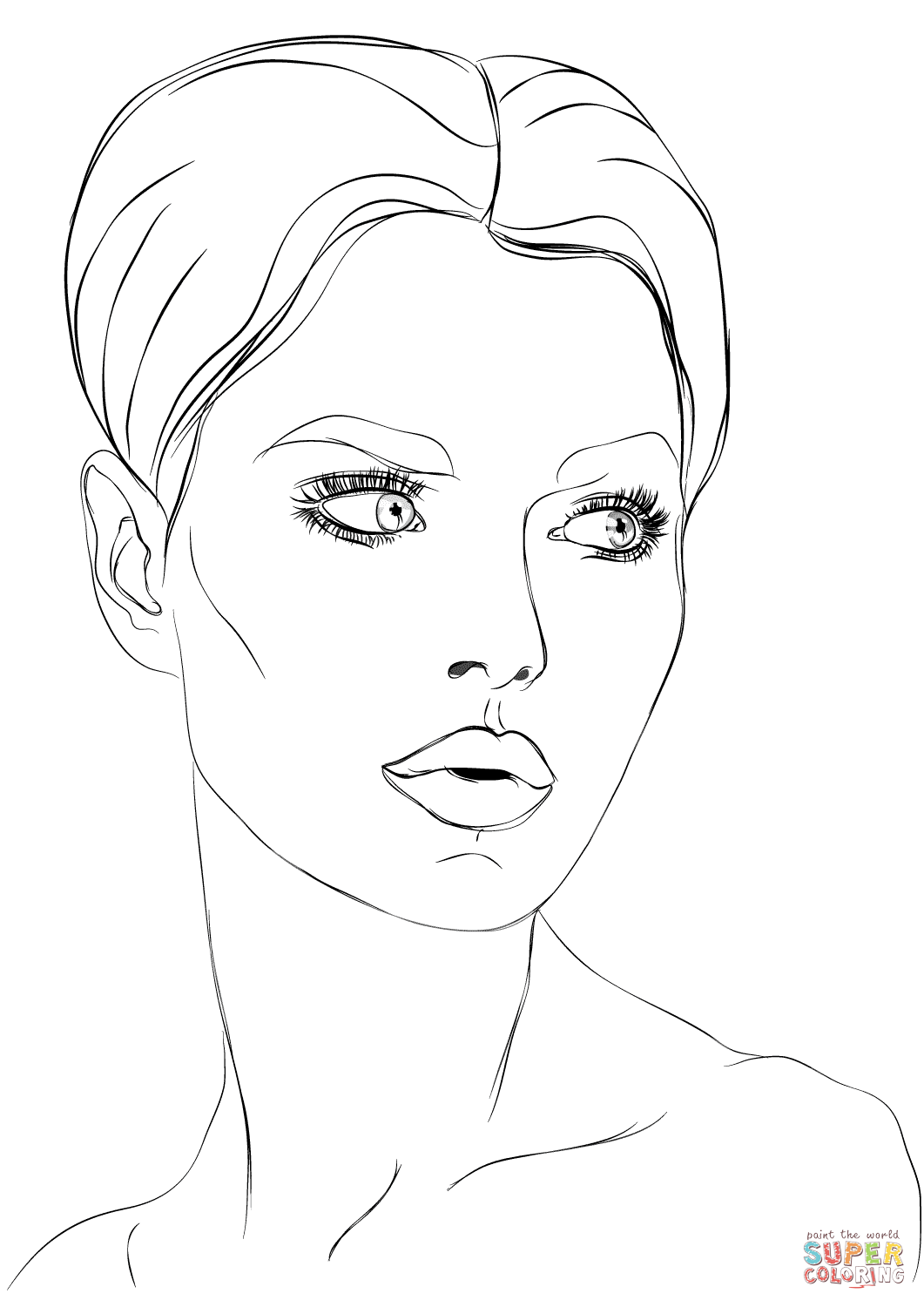1061x1500 Face Coloring Page Woman S Free Printable Pages Ribsvigyapan Girl