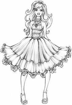 236x342 Fashionable Girls Coloring Pages Digi Art