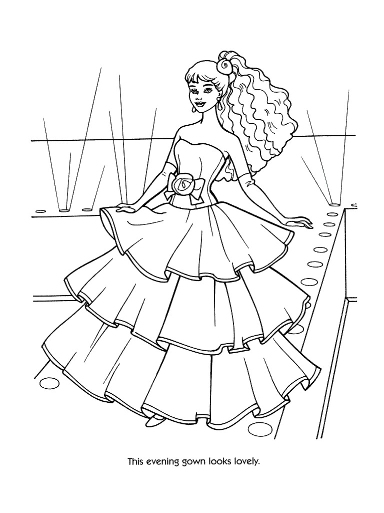 768x1024 Printable Barbie Coloring Pages For Girls Fashion