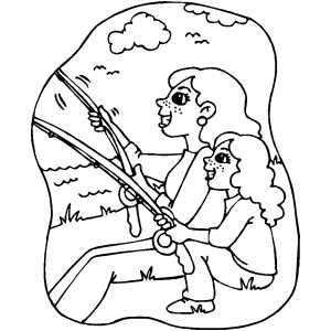 300x300 Girls Fishing Coloring Sheet