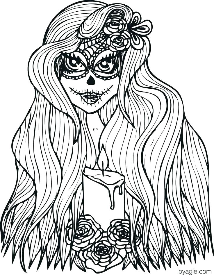 736x946 Cute Coloring Pages To Print Long Hair Coloring Pages Lady
