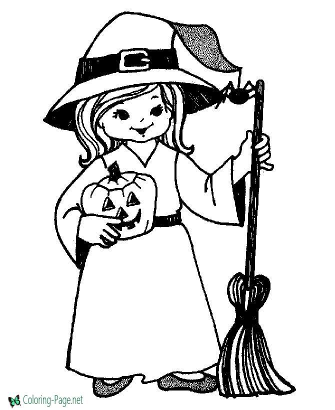 670x820 Girl Witch Halloween Coloring Pages