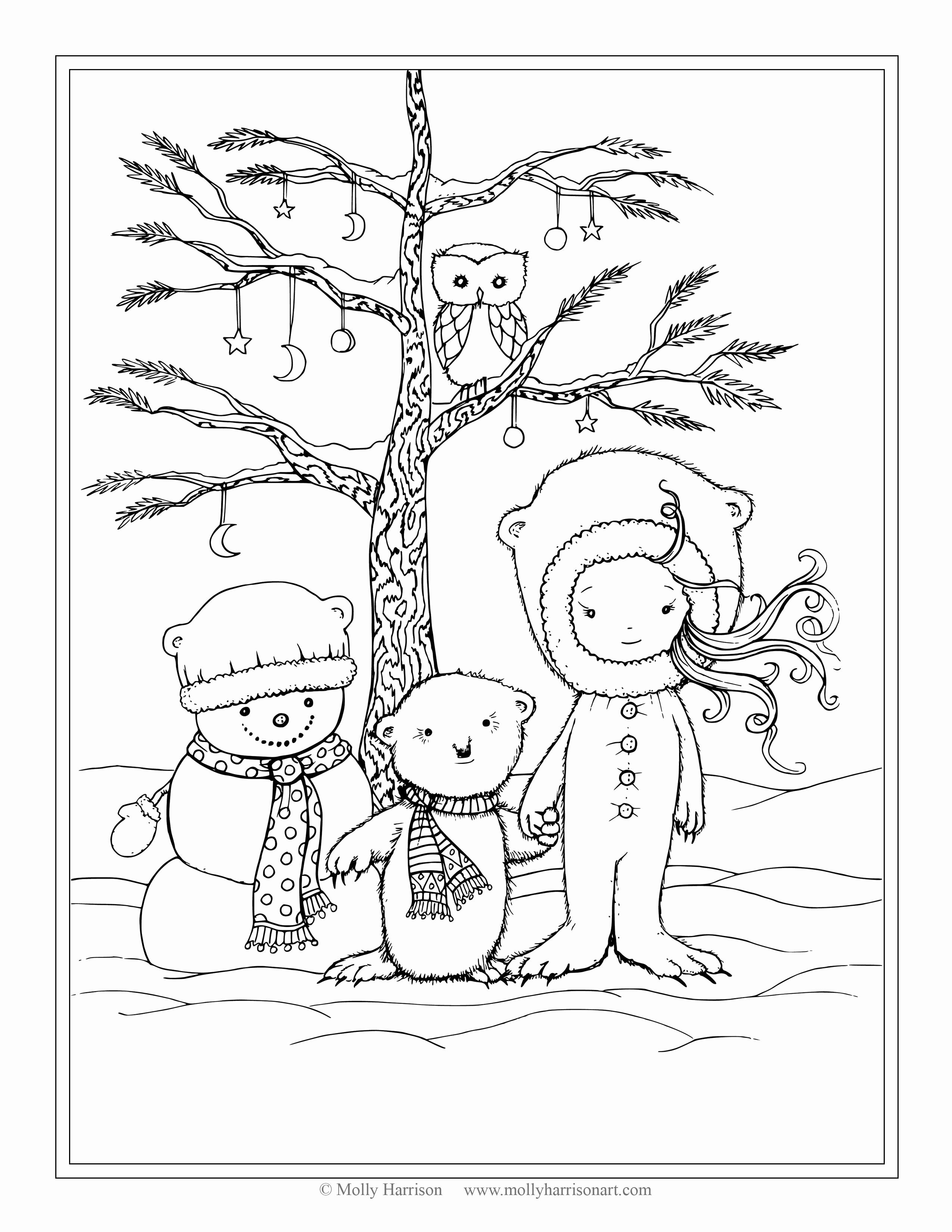 2550x3300 Witch Halloween Coloring Pages Lovely Free Winter Scene Coloring