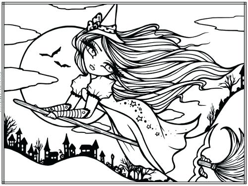 500x375 Halloween Coloring Pages Girls Livingtowin Club