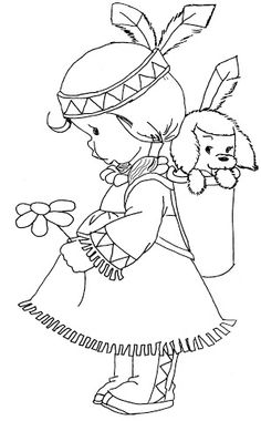 236x380 Native American Children Colouring Page Family History