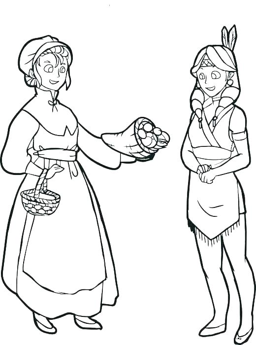 520x700 Thanksgiving Indian Coloring Pages Thanksgiving Coloring Pages
