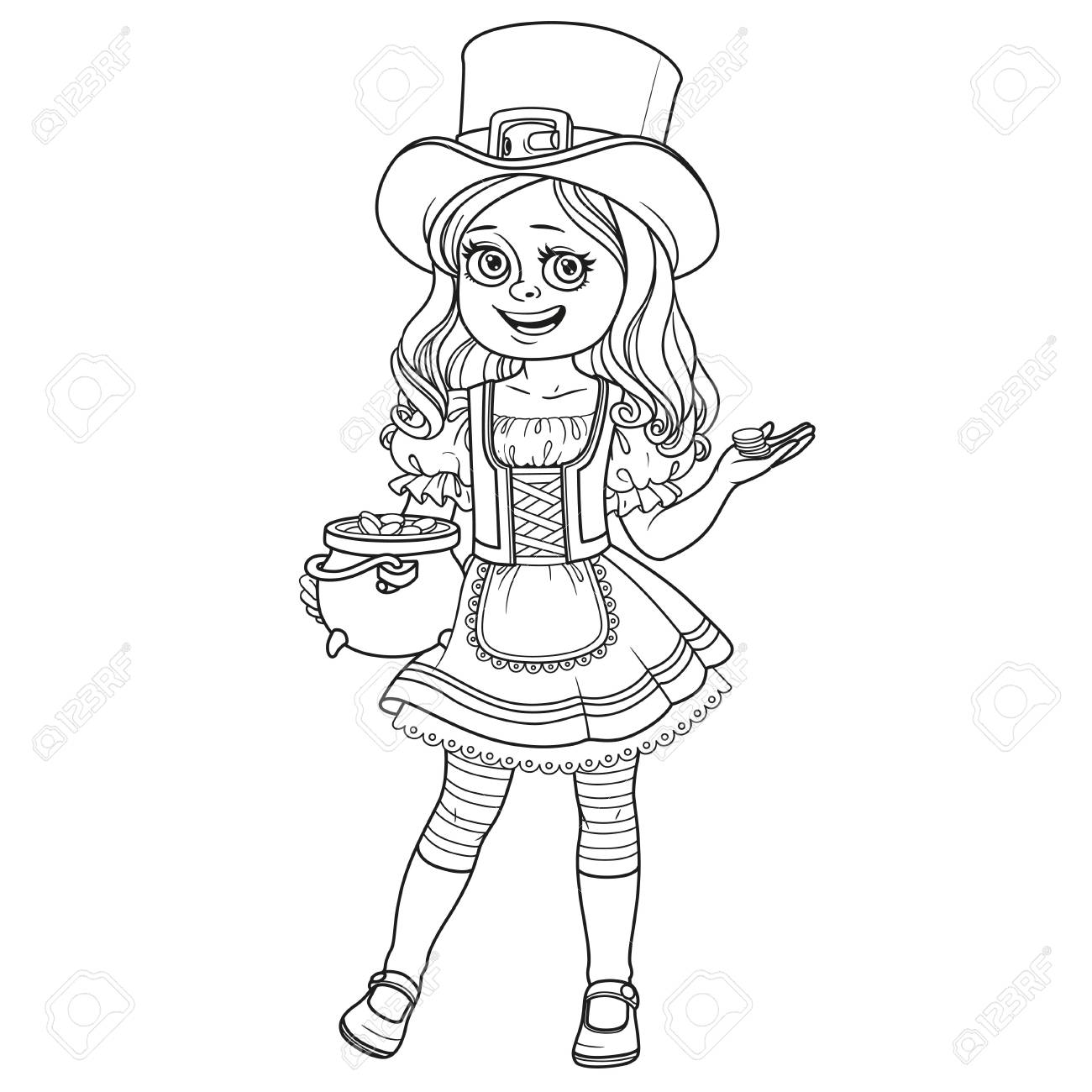 1300x1300 Excellent Girl Leprechaun Coloring Pages Cute In Costume