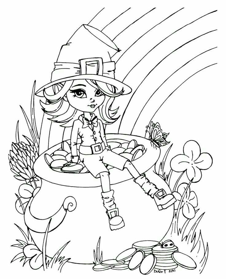 736x907 Leprechaun Girl Coloring Page Arts Crafts And Diy
