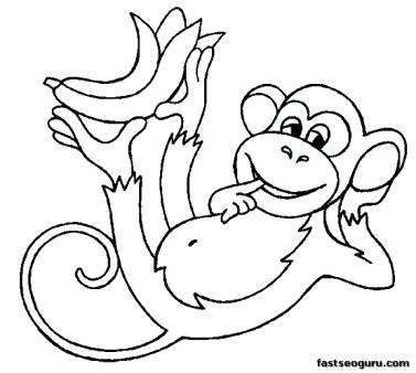 377x338 Free Printable Monkey Coloring Pages For Kids Monkey Coloring