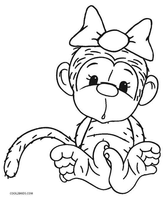 567x671 Girl Monkey Coloring Pages