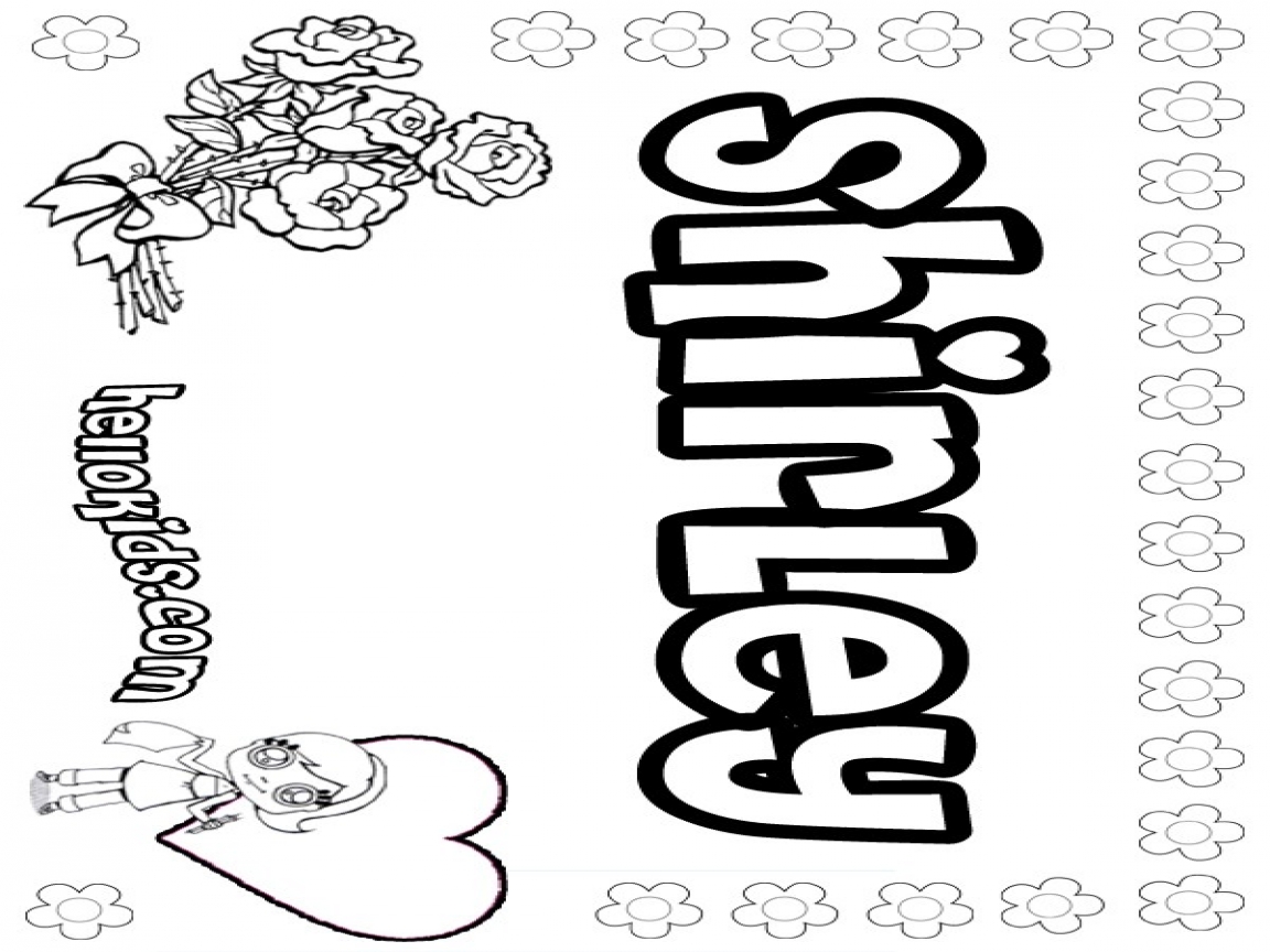 1152x864 Girls First Name Coloring Pages Shirley Girly To Color