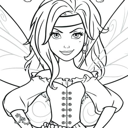 420x420 To Be Or Not To Be Pirate Fairy Coloring Page Free Girl Pirate
