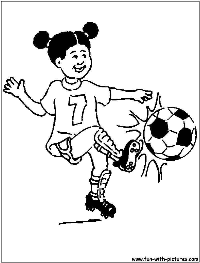 800x1050 Girl Playing Soccer Coloring Page
