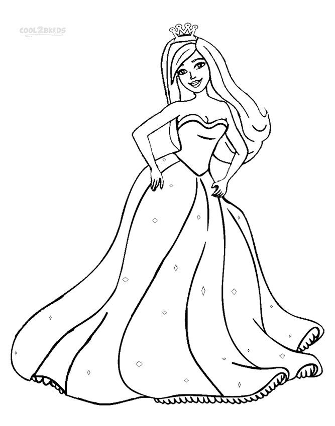 667x850 Printable Barbie Princess Coloring Pages For Kids