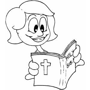 300x300 Reading Bible Coloring Page