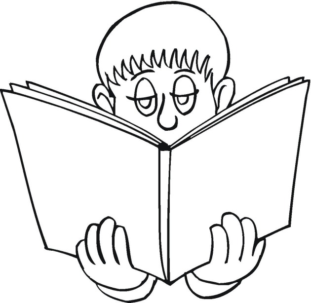 630x614 Reading Coloring Pages A Girl Reading A Book Coloring Page Free
