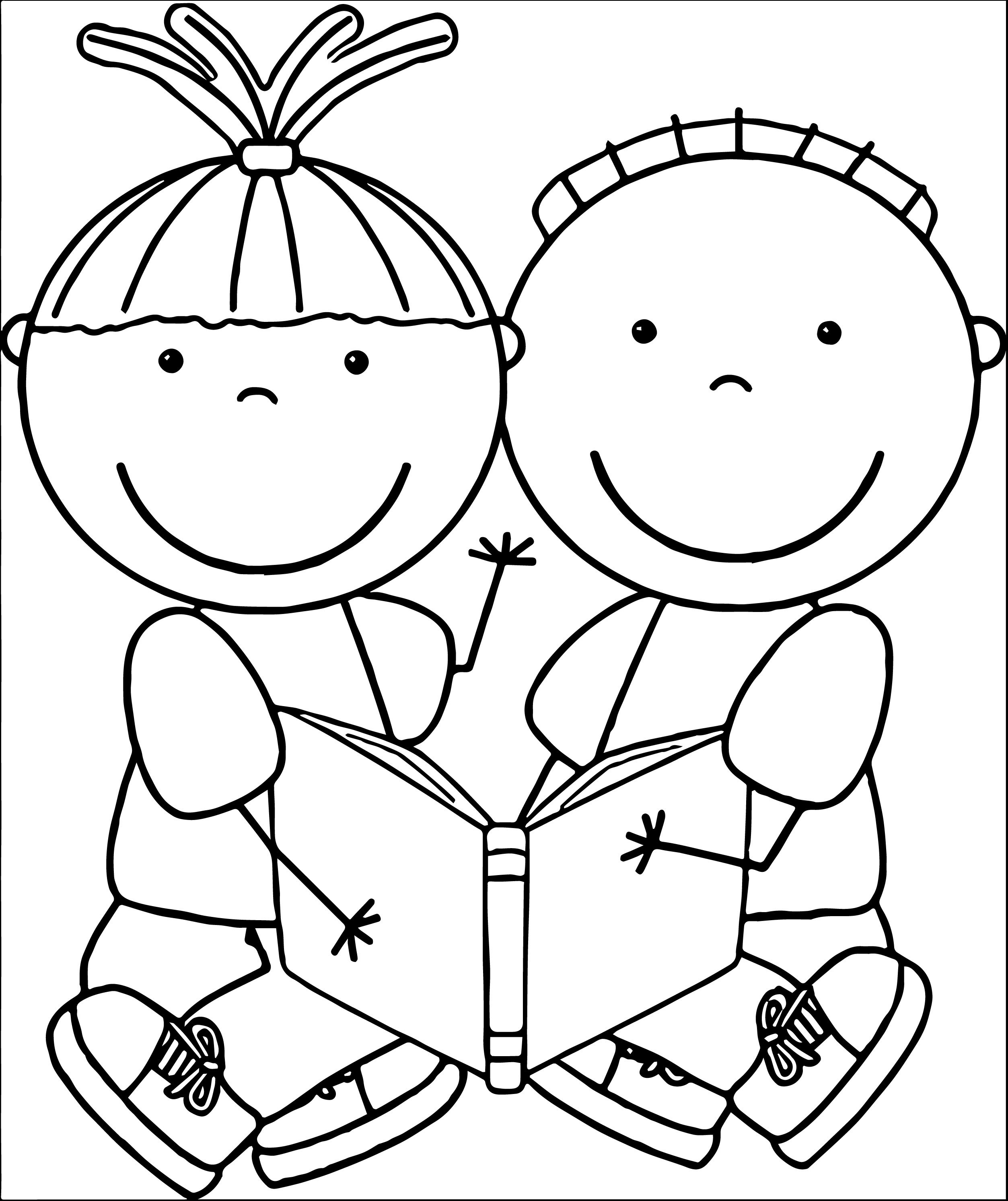 2506x2985 Coloring Pages Reading Book A Girl Page Free Printable